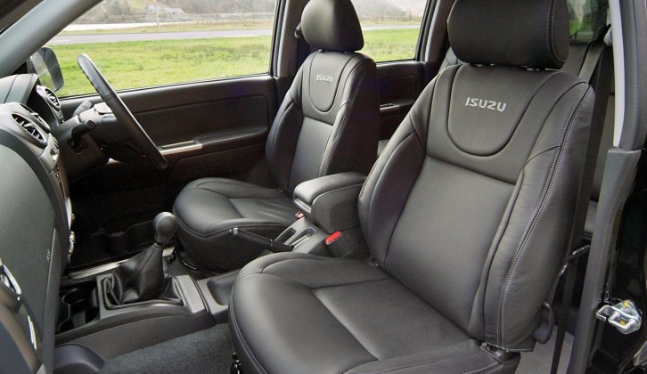 Leather seats are one of the comforts of the Denver Max LE spec Isuzu Rodeo