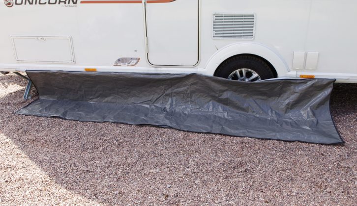 An awning skirt comes as standard and helps to prevent draughts