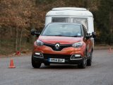 With a 1245kg kerbweight, this Renault Captur can tow only lightweight caravans like this Eriba Touring GT