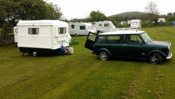 In British Racing Green and satin white, the Portafold matches Jeremy's Mini Van