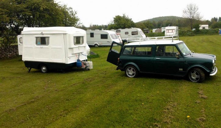 In British Racing Green and satin white, the Portafold matches Jeremy's Mini Van