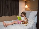 Adjustable headrests on the Amazon's single beds make them perfect for daytime reading