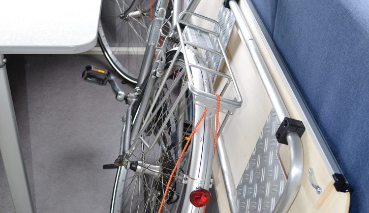 While in transit, the offside seats can be folded to support bikes and other outdoor kit