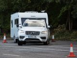 The 495cm-long XC90 has a 2103kg kerbweight and proved to be a strong, stable tow car