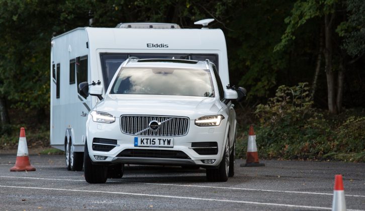 The 495cm-long XC90 has a 2103kg kerbweight and proved to be a strong, stable tow car