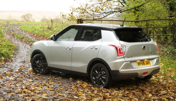 The 4x4 diesel Tivoli has a 1500kg towing limit, the manual with a 1530kg kerbweight, 1555kg for autos