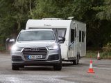 The Audi Q7 changed lanes quickly and efficiently during our comprehensive tow car test