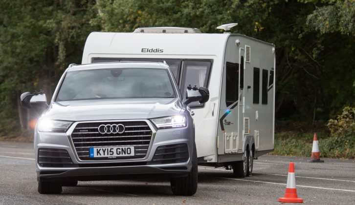 The Audi Q7 changed lanes quickly and efficiently during our comprehensive tow car test