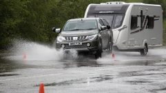 Remember to leave larger than usual stopping distances when towing in the rain