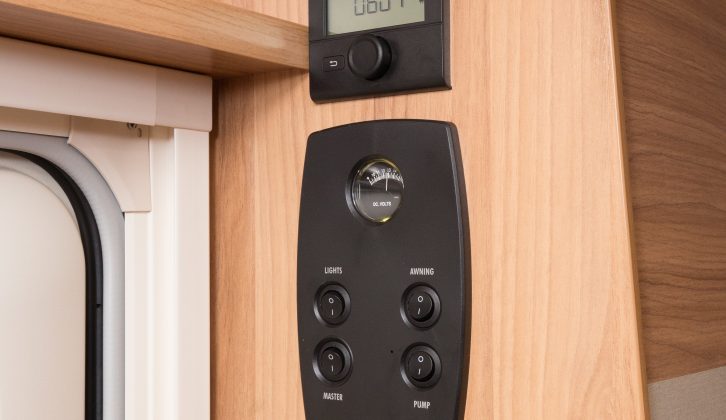 The controls for the Truma heating are located adjacent to the 430-4's habitation door