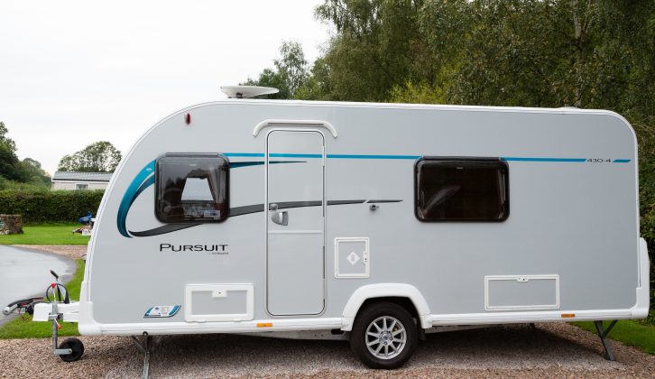 This van has a 6.47m shipping length – the Al-Ko AKS 3004 stabiliser is part of the optional Premium Pack (£405)
