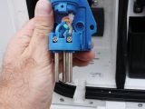 Feed the wires back into the mains connector and rewire to the correct pins, then refit plug