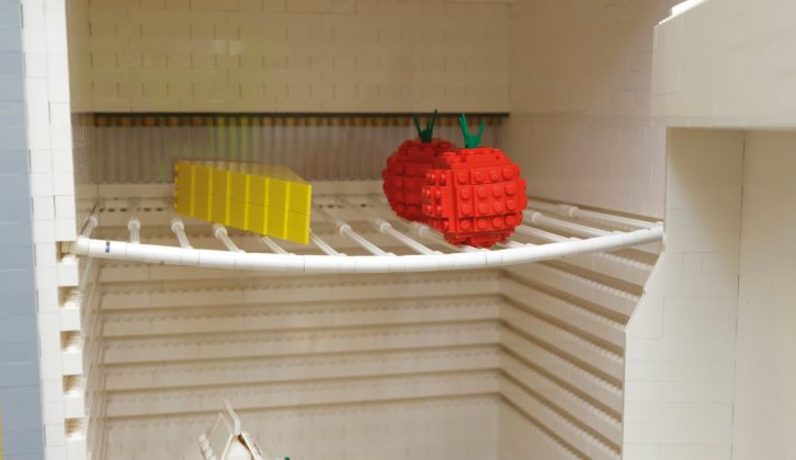 Even the milk, and other food stored in the fridge, had to be constructed from Lego
