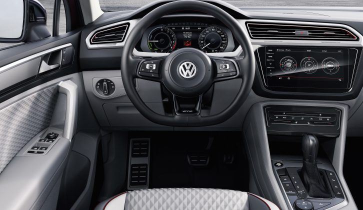 There's a tough, off-road look outside, but luxury inside the Volkswagen Tiguan concept