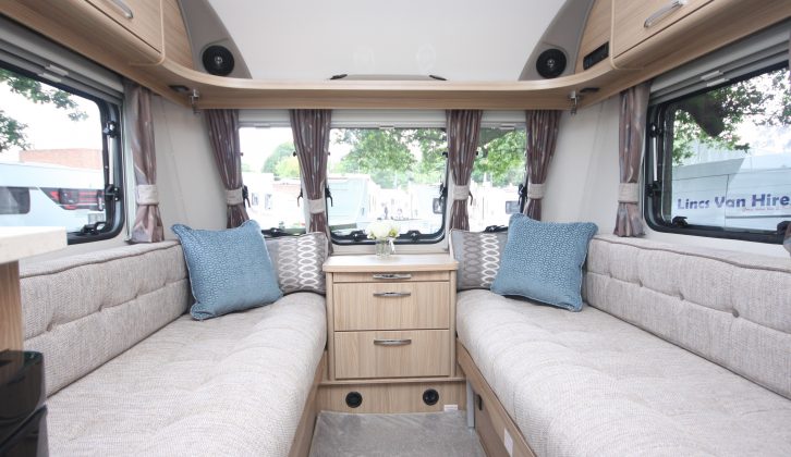 Despite this being a two-berth, six can sit and dine in the roomy lounge
