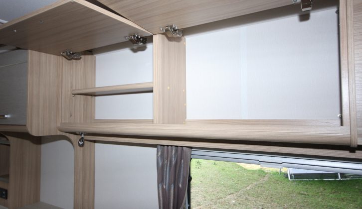 There are four overhead lockers in the lounge – read more in the Practical Caravan Coachman Vision 380 review