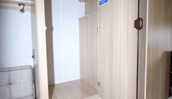The wardrobe gives ample space for couples, with a hanging depth of 1.42m, plus two drawers beneath