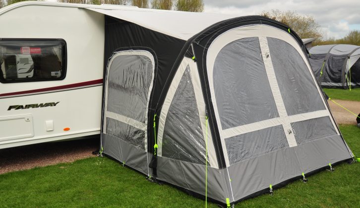The awning's clear windows come with deep stowaway pockets inside to give you extra storage