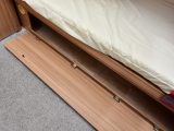 Open this to access the storage under the lower bunk – a blown air heater outlet is also fitted