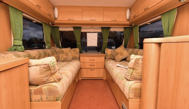 The front lounge got a boost from the extra width given to the 2004 Lunar Clubman line-up. Storage options here are generous