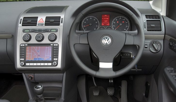 It is quite plain and simple, but the VW Touran has a well-built dashboard