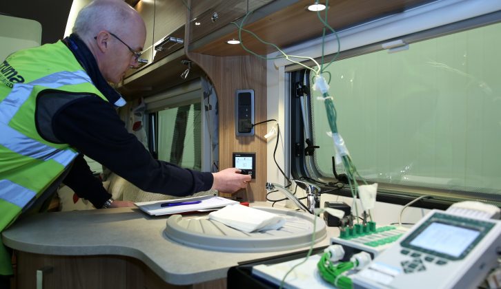 In order to monitor how the van is performing, Truma's engineers fit probes, which are linked to the control room