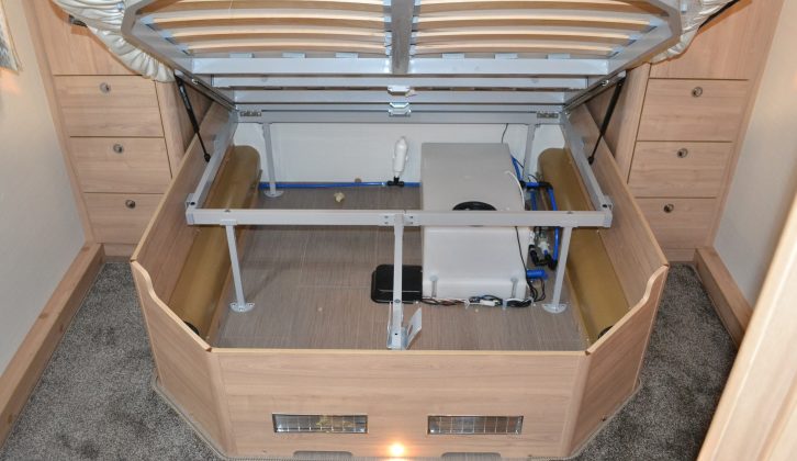 Elddis has moved the on-board water tanks of its island-bed tourers to increase storage space