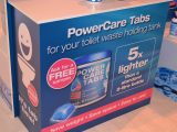 Dometic's convenient PowerCare Tabs are being promoted at the show – head to hall 3 for your free sample
