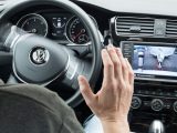 The VW system helps steer the tow car through the manoeuvre, while the driver controls the speed