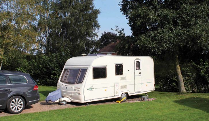 Sam and Rosemary stayed in their Avondale Dart at Piccadilly Caravan Park in Folly Lane West, Lacock