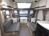 The 2016 Sterling Eccles 565's lounge can seat four at dinner times