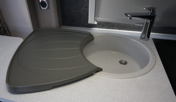 Work surface space is limited, but the removable drainer helps make the most of what's available