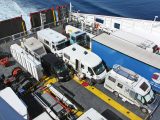 Camping on board a ferry to Greece allowed Vera to stay in the caravan – and electric hook-up was provided