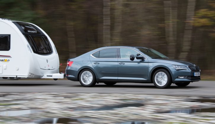 Even towing an 89% match, the 148bhp Škoda Superb remained unflustered