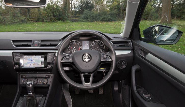 The six-speed manual gearbox has tall fifth and six gears, which benefit fuel economy, and even on a 1-in-10 slope the electronic parking brake holds the car and caravan still