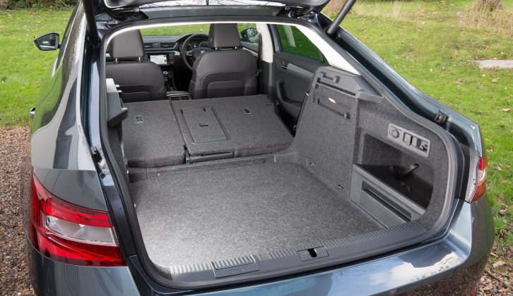 Fold the Škoda Superb's rear seats and you get a maximum 1760-litre boot which is huge, although the load space isn't quite flat