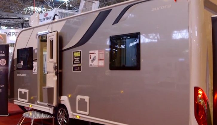 The latest Elddis Crusader range has striking champagne sidewalls – find out more in our TV show
