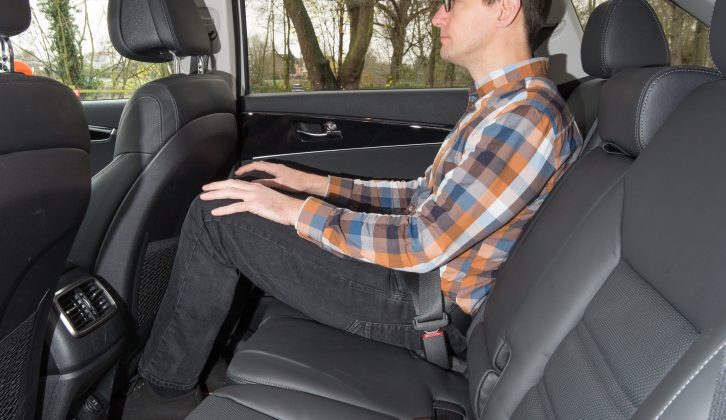 Middle-row passengers can stretch out in the Kia Sorento – great news for long drives on your caravan holidays