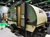 The American-made R-pod RP-176 is not like European caravans; it has an offside door, with fold-out step and handle