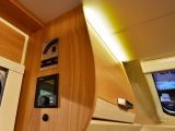 You'll find the LED control panel and heating controls by the door in the Knaus StarClass 560