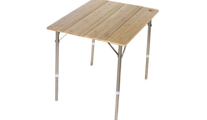 The Robens Wayfarer Large folding table boasts a beautiful bamboo top