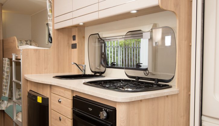 A microwave is an option and don't be put off by the combination oven and grill in the 586's nearside kitchen