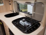 There's a three-burner gas hob, but worktop space is a touch compromised