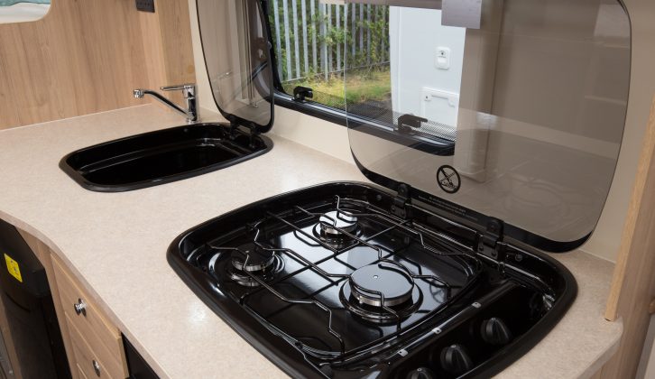 There's a three-burner gas hob, but worktop space is a touch compromised