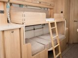 The side dinette converts into bunks in the family-friendly Xplore 586