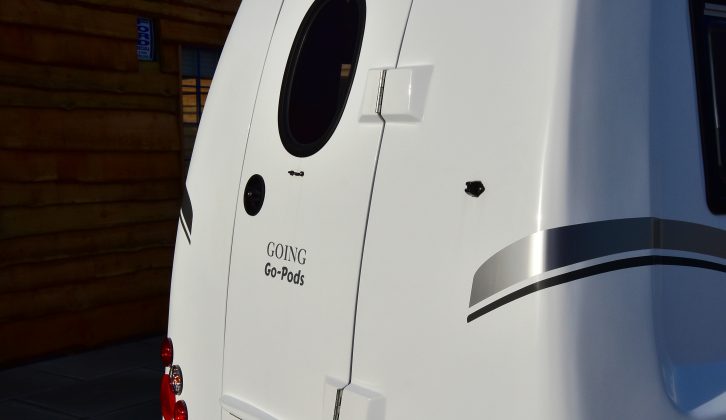 The Going Go-Pod's rear-light cluster is flush to the van's one-piece GRP body