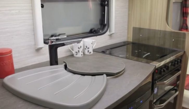 This new Lunar caravan has a well-kitted out kitchen – see it for yourself on Sky 212, Freeview 254 and live online