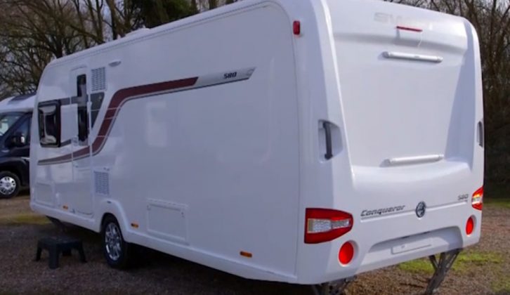 There's a bike rack on the rear of this Swift Conqueror 580 – find out more in our TV show
