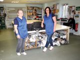 Christine (left) and Sue (right) altered the awning at Isabella International Camping Ltd in Buckinghamshire