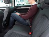 Rear-seat passengers get ample legroom and cool-air vents, in fact the large transmission tunnel is the only drawback – read more in the Practical Caravan VW Passat Estate review